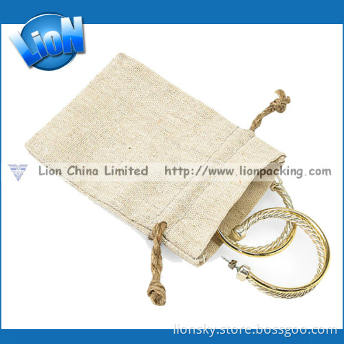 Handpicked Natural Christmas Gift Jewellery Jute Sack Bag for Kids (E-087)